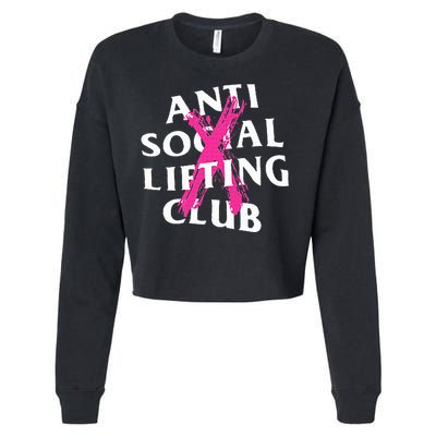 Anti Social Lifting Club Canceled Pink Cropped Pullover Crew