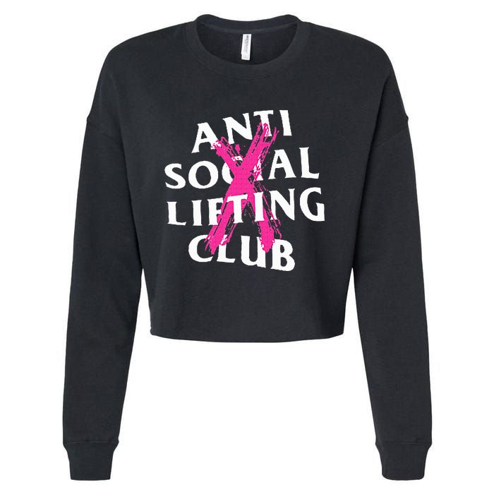 Anti Social Lifting Club Canceled Pink Cropped Pullover Crew