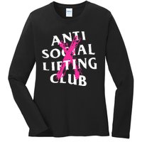 Anti Social Lifting Club Canceled Pink Ladies Long Sleeve Shirt