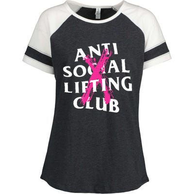 Anti Social Lifting Club Canceled Pink Enza Ladies Jersey Colorblock Tee