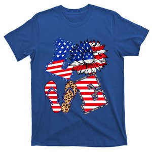 America Sunflowers Love American Patriot Stars And Stripes Gift T-Shirt