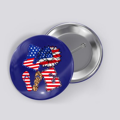 America Sunflowers Love American Patriot Stars And Stripes Gift Button
