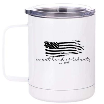 America Sweet Land Of Liberty Est 1776 Patriotic Gift 12 oz Stainless Steel Tumbler Cup