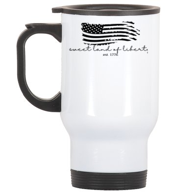 America Sweet Land Of Liberty Est 1776 Patriotic Gift Stainless Steel Travel Mug