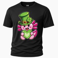 Axolotl Saint Leprechaun St Patrick Day Cooling Performance Crew T-Shirt