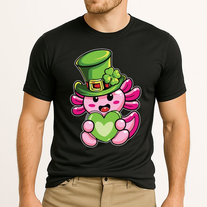 Axolotl Saint Leprechaun St Patrick Day Cooling Performance Crew T-Shirt