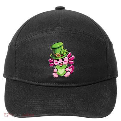 Axolotl Saint Leprechaun St Patrick Day 7-Panel Snapback Hat