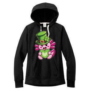 Axolotl Saint Leprechaun St Patrick Day Women's Fleece Hoodie