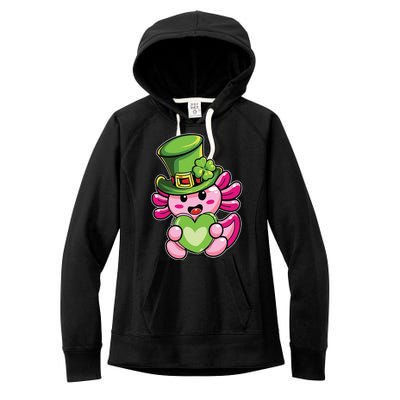 Axolotl Saint Leprechaun St Patrick Day Women's Fleece Hoodie