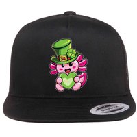 Axolotl Saint Leprechaun St Patrick Day Flat Bill Trucker Hat