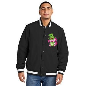 Axolotl Saint Leprechaun St Patrick Day Insulated Varsity Jacket