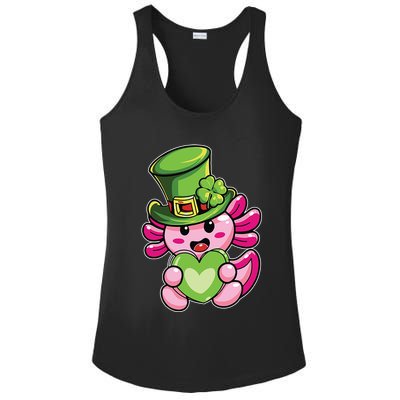 Axolotl Saint Leprechaun St Patrick Day Ladies PosiCharge Competitor Racerback Tank