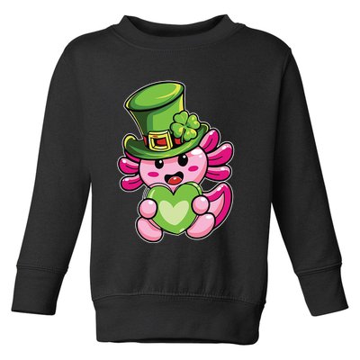 Axolotl Saint Leprechaun St Patrick Day Toddler Sweatshirt