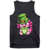 Axolotl Saint Leprechaun St Patrick Day Tank Top