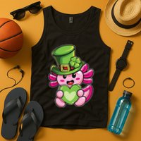 Axolotl Saint Leprechaun St Patrick Day Tank Top