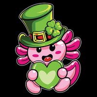 Axolotl Saint Leprechaun St Patrick Day Tank Top