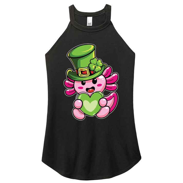 Axolotl Saint Leprechaun St Patrick Day Women's Perfect Tri Rocker Tank