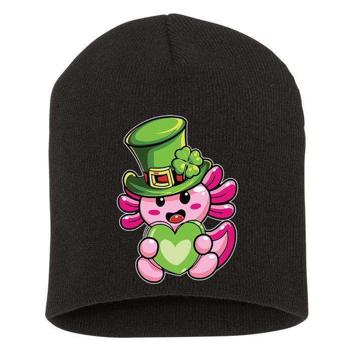 Axolotl Saint Leprechaun St Patrick Day Short Acrylic Beanie