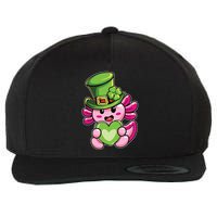 Axolotl Saint Leprechaun St Patrick Day Wool Snapback Cap