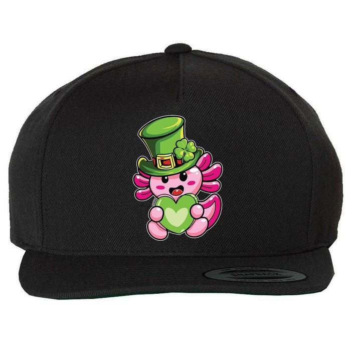 Axolotl Saint Leprechaun St Patrick Day Wool Snapback Cap
