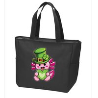 Axolotl Saint Leprechaun St Patrick Day Zip Tote Bag