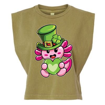 Axolotl Saint Leprechaun St Patrick Day Garment-Dyed Women's Muscle Tee