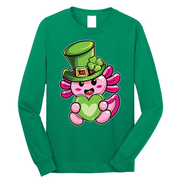 Axolotl Saint Leprechaun St Patrick Day Long Sleeve Shirt