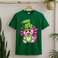 Axolotl Saint Leprechaun St Patrick Day T-Shirt