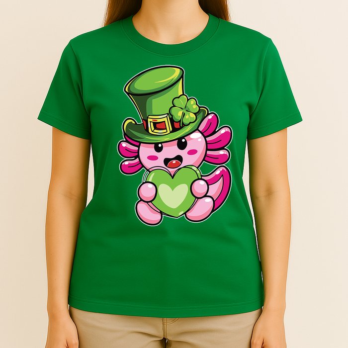 Axolotl Saint Leprechaun St Patrick Day T-Shirt