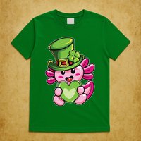 Axolotl Saint Leprechaun St Patrick Day T-Shirt