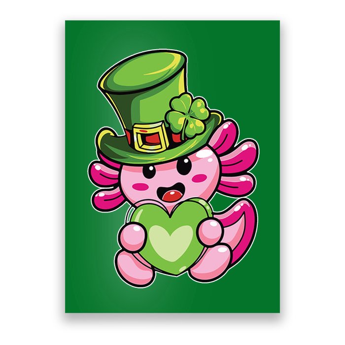 Axolotl Saint Leprechaun St Patrick Day Poster