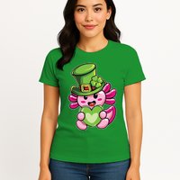 Axolotl Saint Leprechaun St Patrick Day Womens T-Shirt
