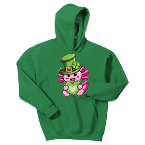 Axolotl Saint Leprechaun St Patrick Day Kids Hoodie