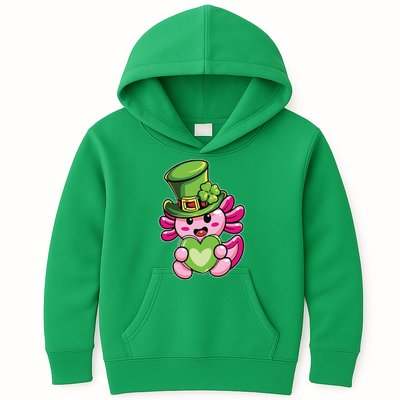 Axolotl Saint Leprechaun St Patrick Day Kids Hoodie