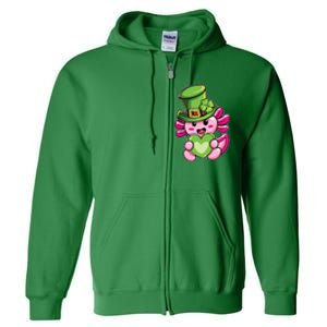 Axolotl Saint Leprechaun St Patrick Day Full Zip Hoodie