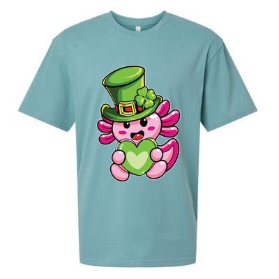 Axolotl Saint Leprechaun St Patrick Day Sueded Cloud Jersey T-Shirt