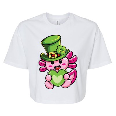 Axolotl Saint Leprechaun St Patrick Day Bella+Canvas Jersey Crop Tee