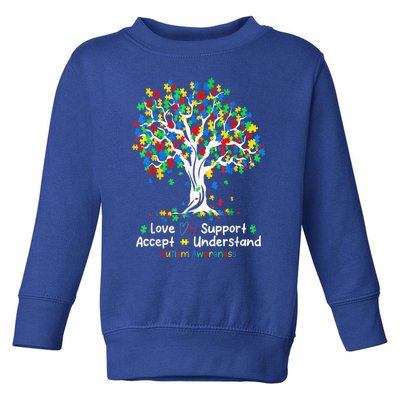 Autism Shirt Love Accept Support Autistic Autism Awareness Toddler Sweatshirt