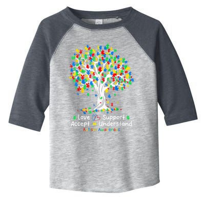 Autism Shirt Love Accept Support Autistic Autism Awareness Toddler Fine Jersey T-Shirt