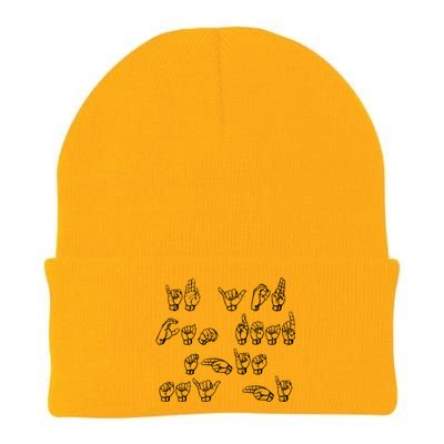 American Sign Language If You Can Read This Say Hi Gift Knit Cap Winter Beanie