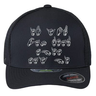 American Sign Language If You Can Read This Say Hi Gift Flexfit Unipanel Trucker Cap