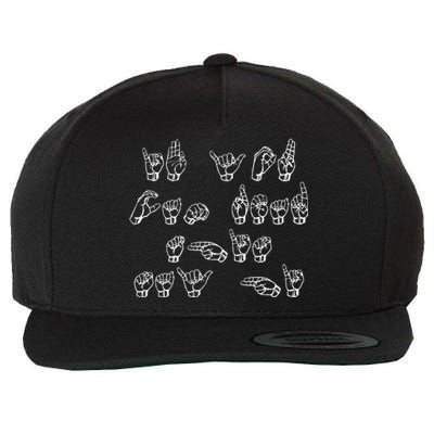 American Sign Language If You Can Read This Say Hi Gift Wool Snapback Cap