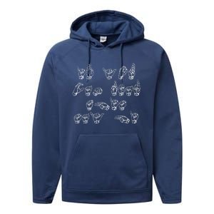 American Sign Language If You Can Read This Say Hi Gift Performance Fleece Hoodie