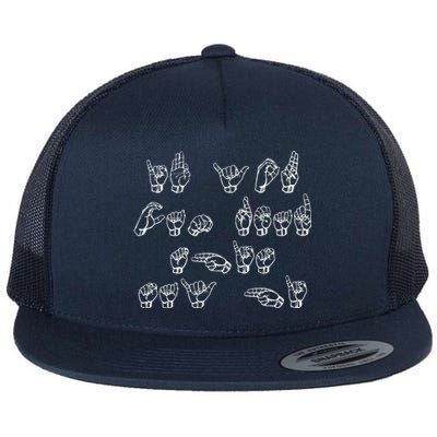 American Sign Language If You Can Read This Say Hi Gift Flat Bill Trucker Hat