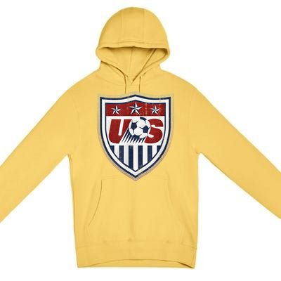 America Soccer Lovers Jersey USA Flag Support Football Team Premium Pullover Hoodie