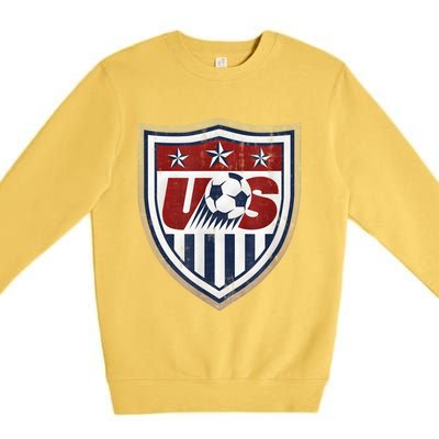 America Soccer Lovers Jersey USA Flag Support Football Team Premium Crewneck Sweatshirt