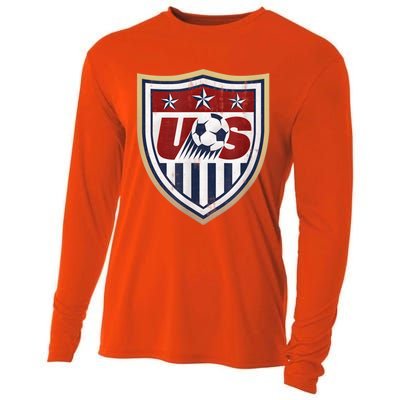 America Soccer Lovers Jersey USA Flag Support Football Team Cooling Performance Long Sleeve Crew