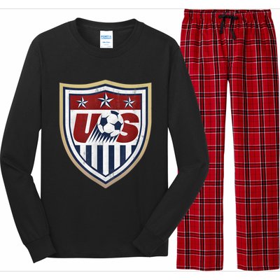 America Soccer Lovers Jersey USA Flag Support Football Team Long Sleeve Pajama Set