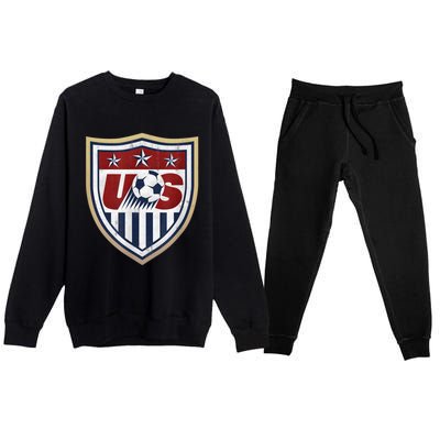 America Soccer Lovers Jersey USA Flag Support Football Team Premium Crewneck Sweatsuit Set