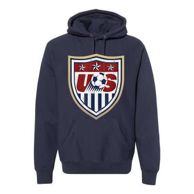 America Soccer Lovers Jersey USA Flag Support Football Team Premium Hoodie